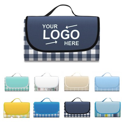 Plaid Barrel Fleece Picnic Blanket